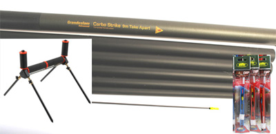 9m Carbo Strike Pole & Pole Roller & Three Rigs